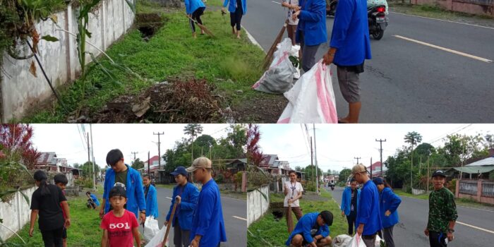 KKN Unima Program Psikologi di Noongan 2 Antusias Ikuti Kerja Bakti Bersama Warga