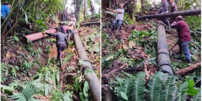 Akibat Longsor Sumber Air Mahlimbukar Terdampak, PDAM Tomohon Intens Perbaikan