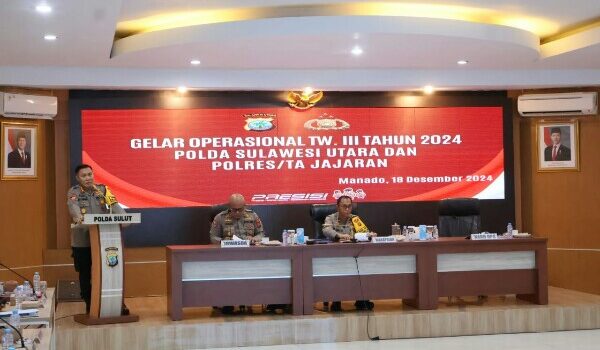 Gelar Operasional Triwulan III Polda Sulut, Bahas Anev Gangguan Kamtibmas hingga Kesiapan Operasi Lilin 2024