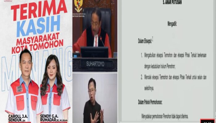 Mahkamah Konstitusi Tolak Gugatan PHPU Oleh WLMM, 20 Februari Caroll Sendy Dilantik