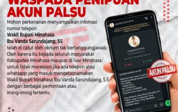 Waspada Penipuan Akun Palsu, Catut Nama Wabub Vasung