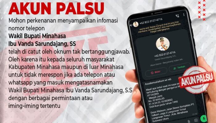 Waspada Penipuan Akun Palsu, Catut Nama Wabub Vasung