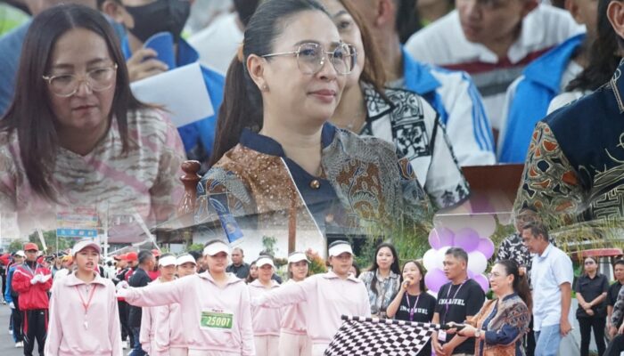 Usai Ikuti Ibadah Pembukaan HPR GMIM Wilayah Kawangkoan, Wabup Vanda Sarundajang Lepas Peserta Lomba Gerak Jalan