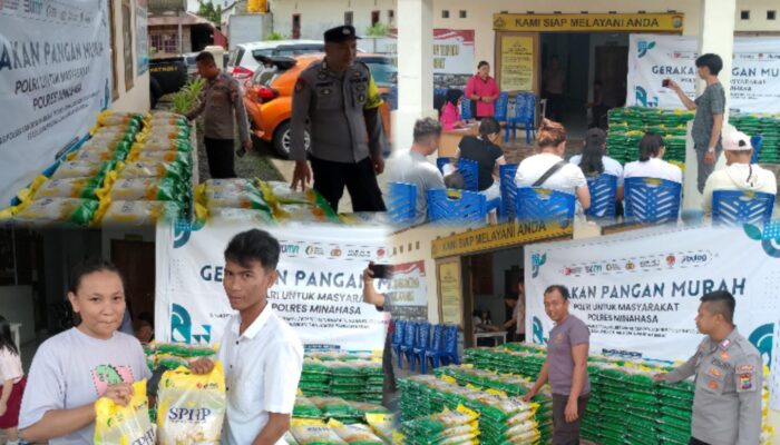 Stabilisasi Harga, Polsek Langowan Barat Gelar Pasar Pangan Murah