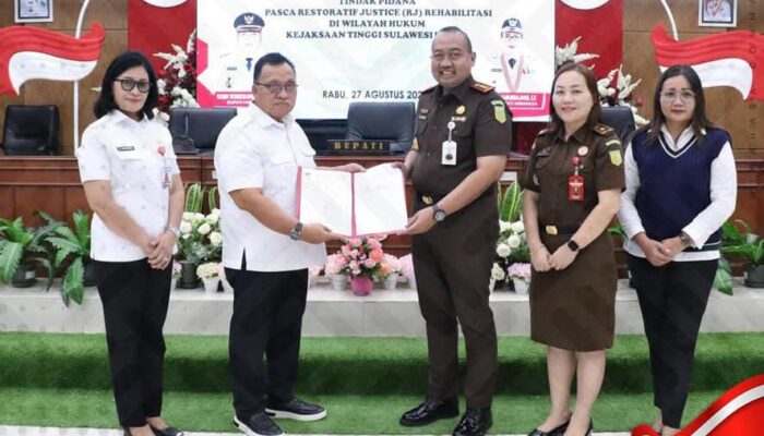 Bupati RD dan Kajari Minahasa Tanda Tangani MOU Pengawasan Pelaku Pasca Restorative Justice