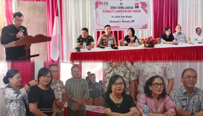 Asisten Reviva Maringka Hadiri Serah Terima Jabatan Camat Langowan Timur