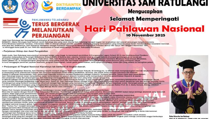 Jejak Sam Ratulangi dan Semangatnya Dihidupkan di Universitas Sam Ratulangi