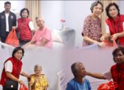 Didampingi Tangkudung, Ketua DPRD Aaltje Dondokambey Salurkan Bantuan Kepada Korban Kebakaran Panti Werdha Damai Ranomuut