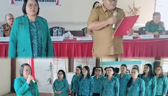 Dihadiri Ketua PKK Desa Noongan 3, Camat Donald Lumingkewas Lantik Pengurus TP-PKK Langowan Barat
