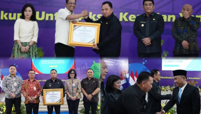 Bupati Dondokambey Terima Penghargaan dari Menteri Hukum RI, Pada Pengukuhan Kakanwil Kemenkum Sulut