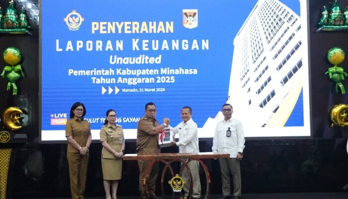 RD-VaSung Serahkan Laporan Keuangan Pemerintah Daerah (LKPD) Unaudited Tahun Anggaran 2025 Kepada BPK RI Perwakilan Sulut
