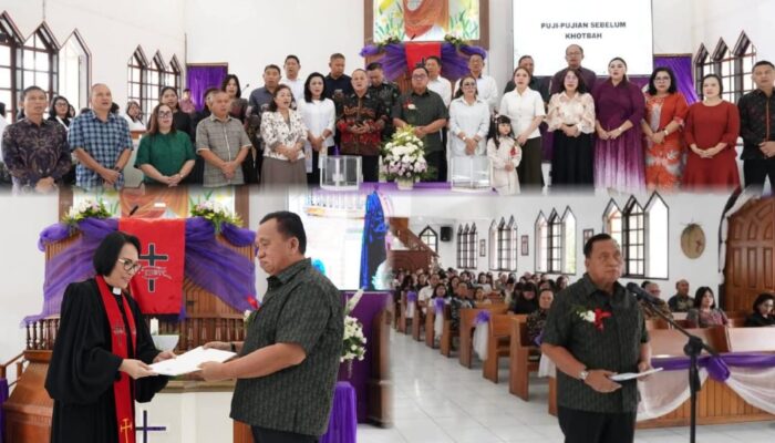 Ikuti Ibadah Minggu Sengsara II, Bupati Minahasa Robby Dondokambey Dilantik Sebagai Penasihat BPMJ GMIM Moria Sasaran