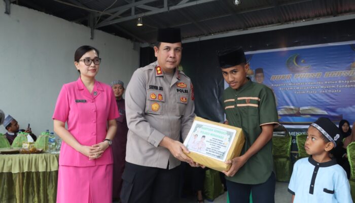 Penuh Kebersamaan, Polres Minahasa Berbagi Berkah Ramadan Bersama Anak-anak Rumah Tahfidz di Renegetan