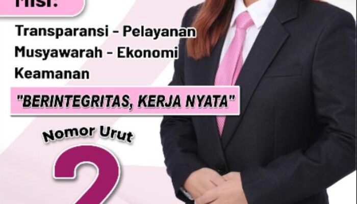 Lidya Kaawoan Maju Calon Hukum Tua Desa Walantakan Usung Visi “Melayani, Sejahtera, Berintegritas