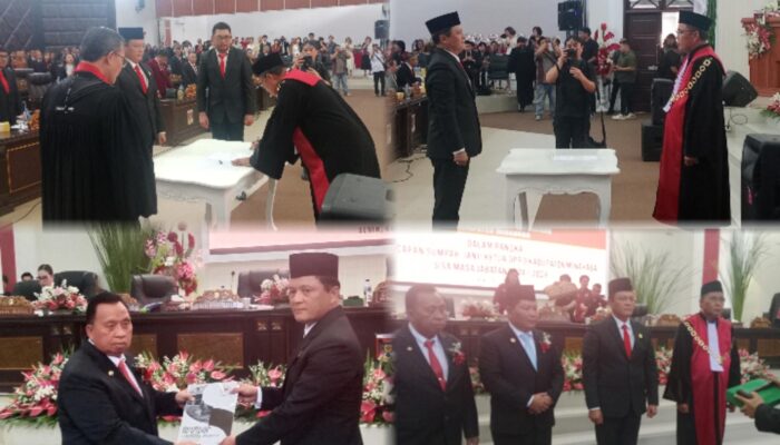 Rapat Paripurna DPRD Minahasa: Ketua PN Tondano Ambil Sumpah Janji, Franky Wolayan Resmi Pimpin DPRD Minahasa