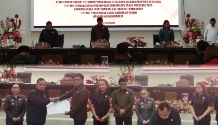 Bahas 2 Raperda Penting, Bupati RD dan Wabup VaSung Hadiri Rapat Paripurna DPRD Minahasa
