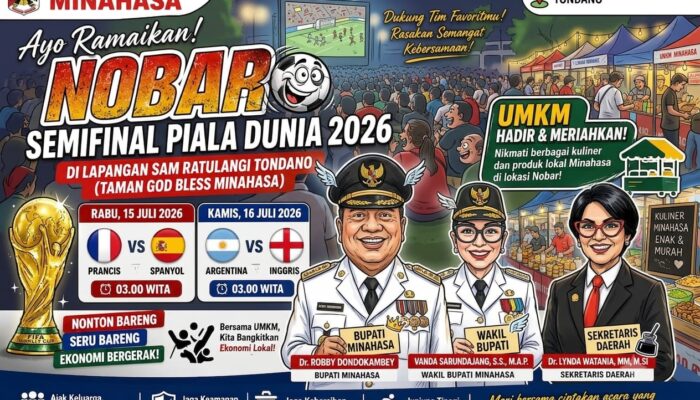 Yuk Nobar!, Pemkab Minahasa Ramaikan Semifinal Piala Dunia di Sam Ratulangi