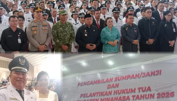 Dilantik Bupati RD, Petahana Audy Wungkar Kembali Jabat Hukum Tua Wolaang