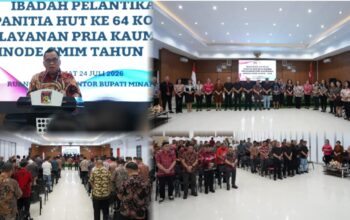 Foto: Bupati Minahasa Dr Robby Dondokambey S. Si, MAP, Lantik Panitia HUT PKB Sinode GMIM.
