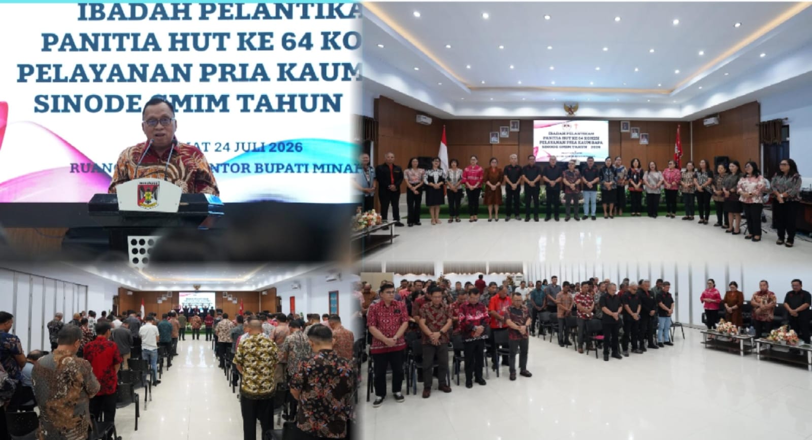 Foto: Bupati Minahasa Dr Robby Dondokambey S. Si, MAP, Lantik Panitia HUT PKB Sinode GMIM.