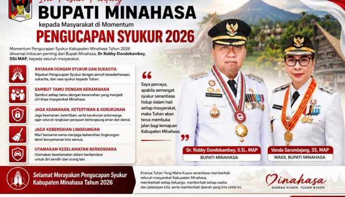 Pengucapan Syukur 2026: Bupati Minahasa Sampaikan Pesan Penting ke Warga di Minahasa