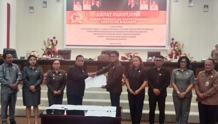DPRD Minahasa Gelar Paripurna Bahas Pertanggungjawaban APBD 2025 dan Raperda PDAM Rano Manguni
