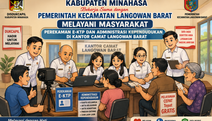 Dinas Dukcapil Minahasa Besok 21 Juli 2026 Gelar Layanan JEBOL Layanan Administrasi Kependudukan di Kantor Camat Langowan Barat Raranon