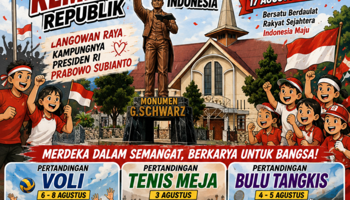 Pertandingan Voli, Tenis Meja dan Bulutangkis Ramaikan HUT RI ke-81 di Langowan Raya