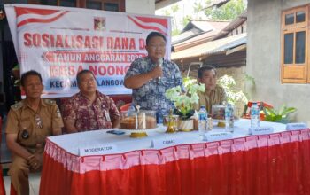 Camat Langowan Barat Donald Lumingkewas Buka Sosialisasi Penggunaan Dana Desa 2026 di Noongan 2