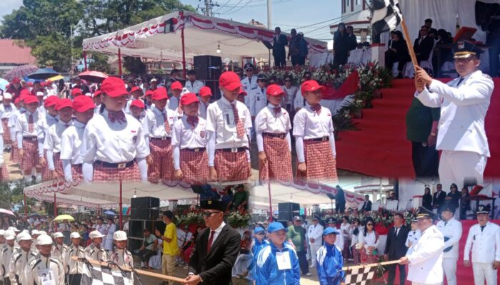 Peserta Gerak Jalan HUT ke-81 RI di Langowan Raya Antusias Ikuti Lomba