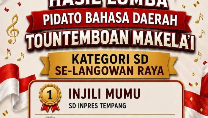 Ini Hasil Juara Lomba Pidato Bahasa Tountemboan Makela’i di Festival Kemerdekaan Kampung Presiden Langowan 2026