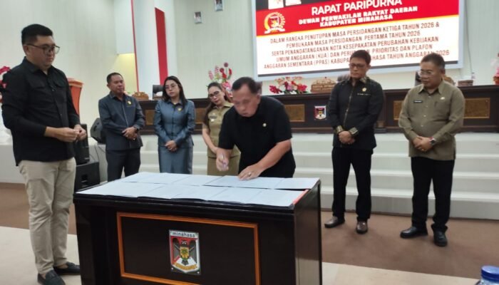 DPRD dan Pemkab Minahasa Teken Nota Kesepakatan Perubahan KUA-PPAS 2026
