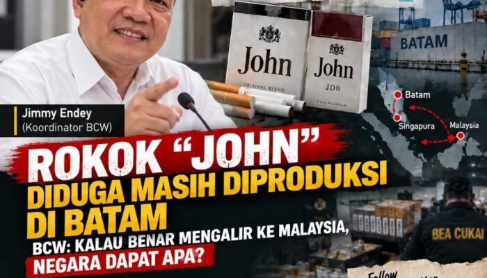 Rokok “John” Diduga Masih Diproduksi di Batam, BCW: Kalau Benar Mengalir ke Malaysia, Negara Dapat Apa?