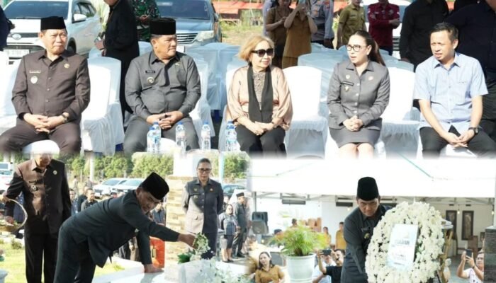 Disambut Wabup Vanda Sarundajang ,Jelang HUT ke-62 Sulut, Gubernur Yulius Selvanus dan Wagub Victor Mailangkay Ziarah ke Makam Mantan Gubernur S.H. Sarundajang