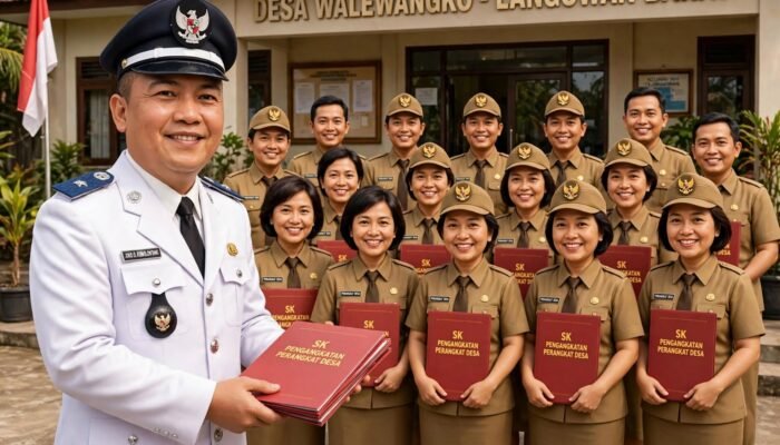 Lanjutkan Pemerintahan Desa, Kecamatan Langowan Barat Serahkan SK 16 Perangkat Desa Walewangko