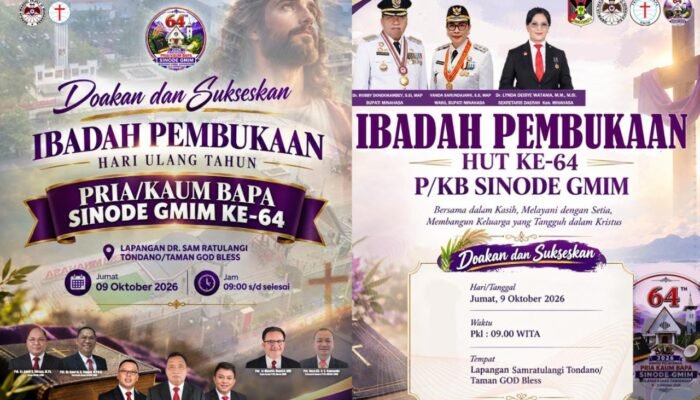 Dukung Penuh Pemkab Minahasa, Ibadah Pembukaan HUT ke-64 P/KB Sinode GMIM Digelar 9 Oktober di Lapangan Sam Ratulangi Tondano