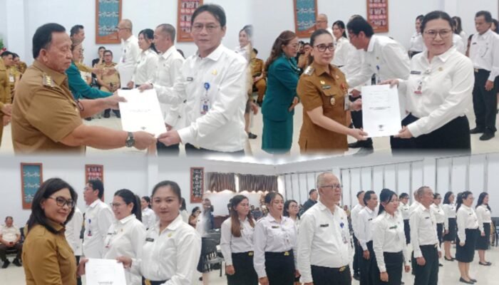 Bupati Minahasa Robby Dondokambey dan Wakil Bupati Vanda Sarundajang Lantik ASN Jabatan Administrator, Pengawas dan Fungsional di Lingkub Pemkab Minahasa