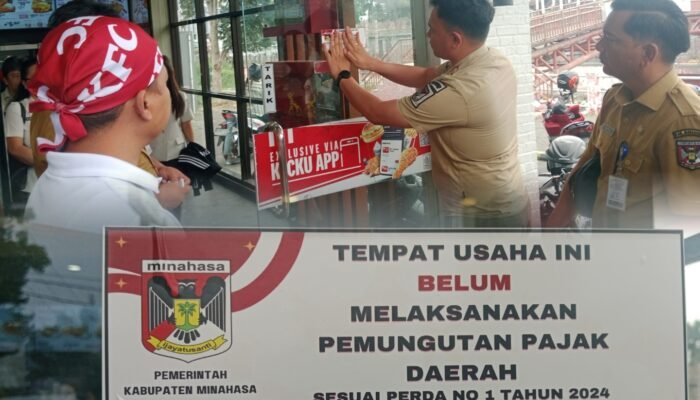 Sudah 3 Kali Dikunjungi Tak Taat Pajak, Bapenda Minahasa Tempel Stiker di KFC Tondano, Potensi Pajak Rp 700 Juta